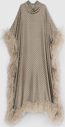 Gucci Printed Silk Twill Long Dress, Brown, Ready-to-wear