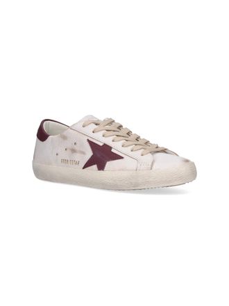 Golden Goose Star-Appliqu&eacute; Leather Sneaker - White