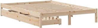 vidaXL Bed Frame without Mattress 120x190 cm Small Double Solid Wood Pine vidaXL