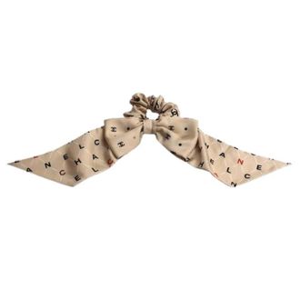Chanel Pre-owned Silk Scrunchie - Dames - Vintage Accessoires - Beige - ONE Size - Vintage