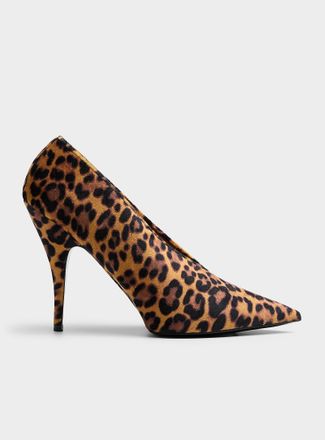Stella McCartney Womens Plateau leopard velvet platform pump Women