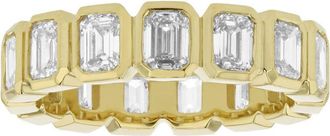 Diana M. Jewels 14kt yellow gold lab grown emerald cut diamond eternity band weighing 5.00 cts tw