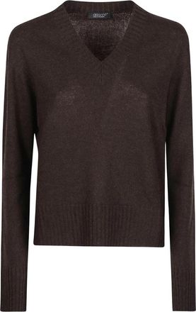 Aragona D3425Tf V-hals Trui - Dames - V-hals truien - Bruin - S - Truien & Vesten