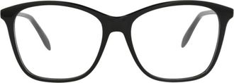 Alexander McQueen 54mm Square Optical Glasses in Black Black Transparent at Nordstrom Rack