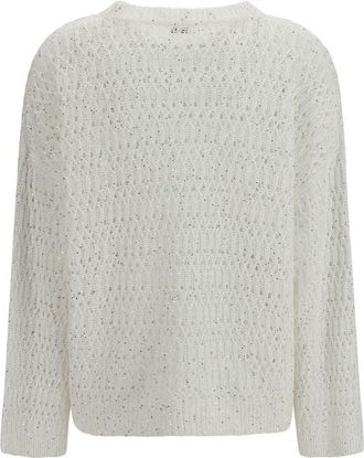 Brunello Cucinelli Womens White Silk Sweatshirt Clothing
