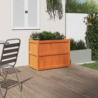 Berkfield Home Beautiful Garden Planter Wax Brown 90x50x70 cm Solid Wood Pine | Size: 90 x 50 x 70 cm