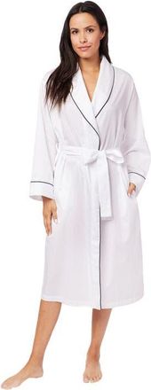 The Cats Pajamas Luxe Pima Shawl Collar Robe in Classic White at Nordstrom, Size Medium