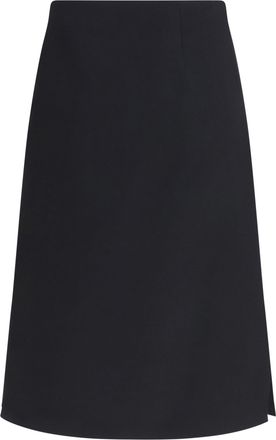 Fendi Womens Wool And Silk Skirt Nero Ovis Aries