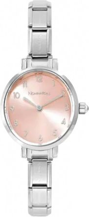 Nomination Womens Oval Mother Of Pearl Watch In Silver/ Pink