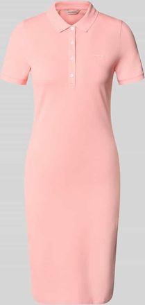 GANT Knielanges Polokleid mit Label-Stitching in Hellrosa, Gr&ouml;&szlig;e XXL
