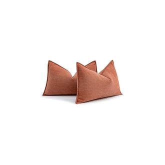 OEM Funda De Almohada Lumbar De Chenilla De Una Sola Pieza, Color Naranja Quemado, De 30 X 50 Cm (12 X 20 Pulgadas): Una Decoraci&oacute;n R&uacute;stica Para Sof&aacute;s, Ca