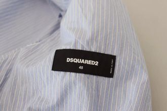 Dsquared2 Blue Striped Single Breasted Formal Coat Mens Blazer (Pre-Owned)
