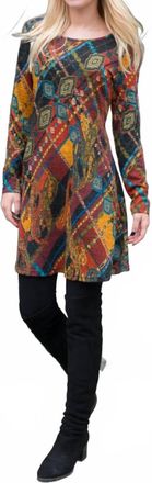 Papillon Geometric Print Textured Dress In Multi