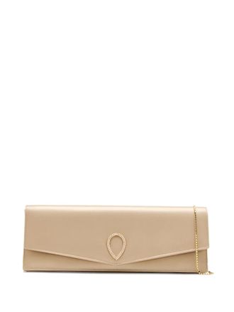 Jennifer Chamandi pearl-embellished clutch bag - Neutrals