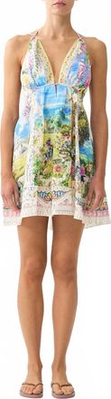 Camilla Short Flared Dress With Hardware In Nav&agrave;s Nouveau