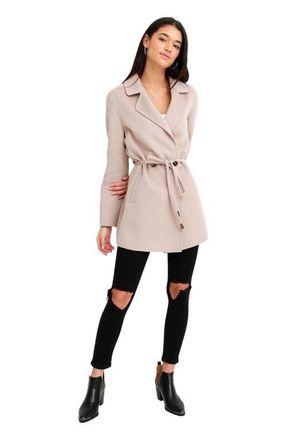 Belle & Bloom Electric Feel Drawstring Coat in Sand at Nordstrom, Size X-Small Au