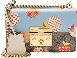Gucci Gg Supreme Les Pommes Padlock Small Shoulder Bag (Authentic Pre-Loved)