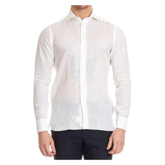 Borriello Casual Overhemden - Heren - Casual Overhemden - Wit - 4XL - Linnen - Overhemden