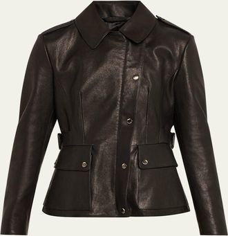 Burberry Leyton Lamb Leather Trench Jacket