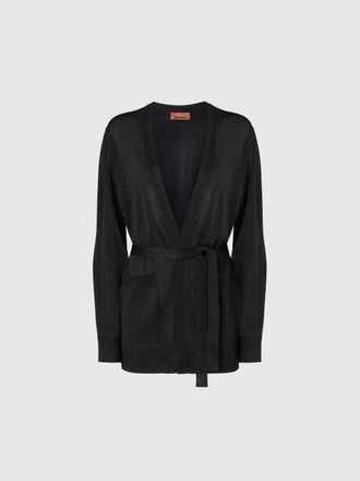 Missoni Viscose Lam&eacute; Cardigan With Belt in Black at Nordstrom, Size 38 It