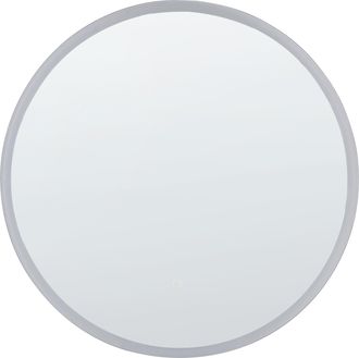 Beliani Beliani - Espejo De Pared Led De Vidrio Plateado 79 Cm Colgante Maquillaje Deauville