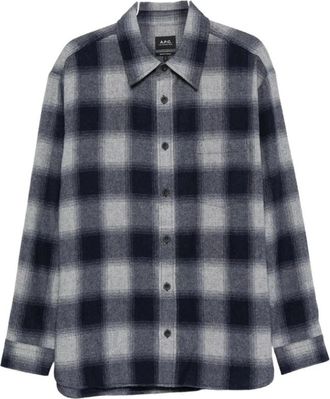 A.P.C. Woatf H32058 Lab Shirt - Heren - Casual Overhemden - Grijs - M - Overhemden