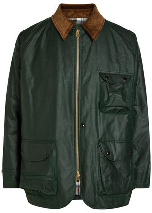 Drake's Drakes Patch Pocket Waxed Quilted Jacket - Dark Green - 46 (UK36 / S)
