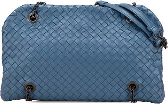 Bottega Veneta Pre-owned Womens Woven Leather Shoulder Bag - Blue - One Size