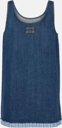 Miu Miu Abito corto di jeans con logo