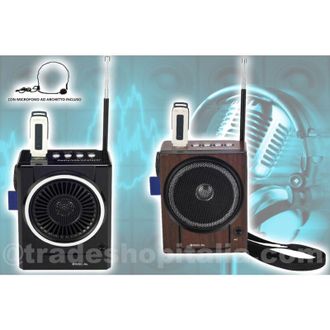 Trade Shop Trade Shop - Radio Fm Karaoke Usb Altavoz Mp3 Sd Recargable Caja Con Antorcha Y Micr&oacute;fono