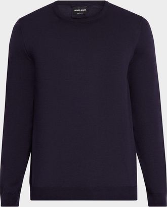 Giorgio Armani Men & apos;s Silk and Cotton Crewneck Sweater