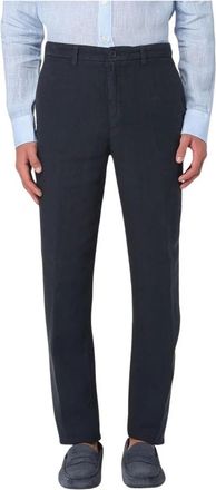 120% Lino Straight Trousers, male, Blue, XL, Beige Linen Relaxed Fit Trousers