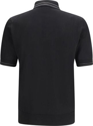 Dolce & Gabbana Silk Polo Shirt - Black