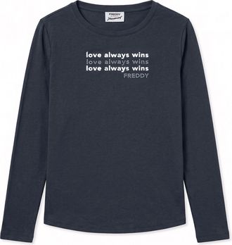 Freddy T-shirt manica lunga Love Always Win con perline
