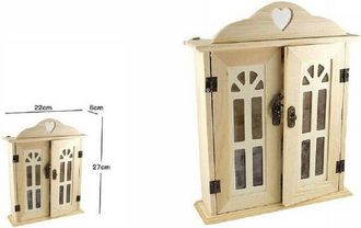 Trade Shop Trade Shop - Cassetta Portachiavi Legno 6 Ganci Appendi Chiavi Muro Per Decoupage