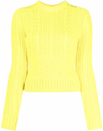 Philosophy di Lorenzo Serafini Maglione Lana Trecce - Dames - Ronde hals truien - Geel - S - Wol - Truien & Vesten