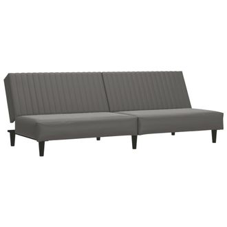 vidaXL Sof&aacute; Cama De 2 Plazas Cuero Sint&eacute;tico Gris Vidaxl