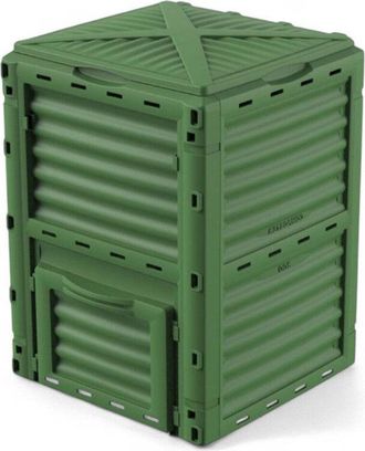 No Brand Compostiera da giardino 300 litri in resina verde
