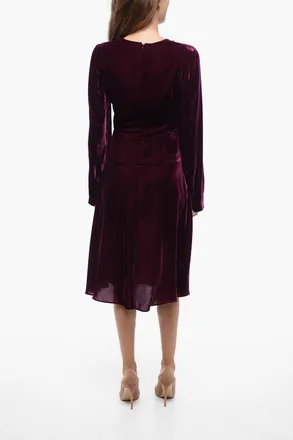 Stella McCartney Vestito in Velluto Asimmetrico con Scollo a V Stella McCartney