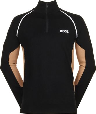 HUGO BOSS Mens Hydro-X Quarter Zip Sweatshirt, Black