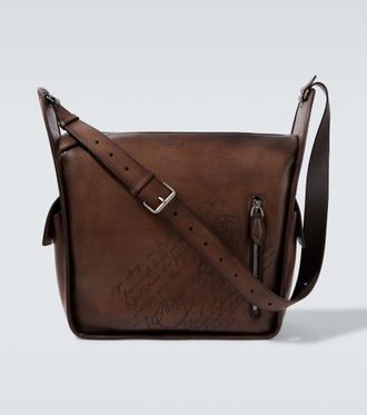 Berluti P&eacute;riple Scritto Venezia leather shoulder bag