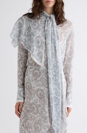 Acne Studios Senelle Paisley Silk Shirt in Light Blue/beige at Nordstrom, Size 34