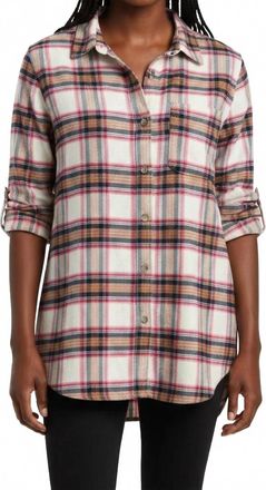 Eddie Bauer Ballard Flannel Button Down Shirt In White Multi