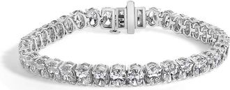 House of Brilliance IGI Certified 14K White Gold 15.0 Cttw Oval Cut Lab Grown Diamond Tennis Bracelet