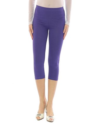YESET Womens Capri 3/4 Leggings Cotton Pants Underwear High Waist - Violet, S