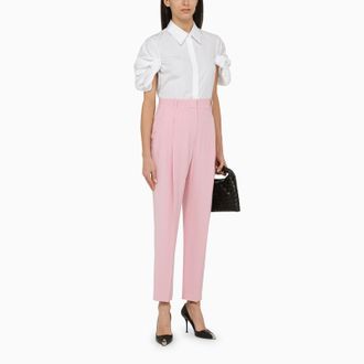 Alexander McQueen Roze Regular Broek Met Plooien