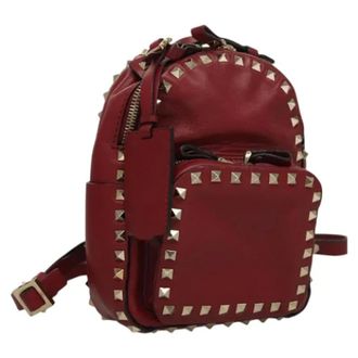 Valentino Pre-owned Backpacks, female, Red, Size: ONE SIZE Pre-owned Leather Backpack