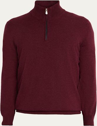 Brunello Cucinelli Mens Cashmere Quarter-Zip Sweater