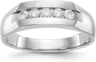 Diamond2Deal 14k Gold Lab Grown Diamond Wedding Band Ring 1/3Ct Clarity- VS Color- D-E
