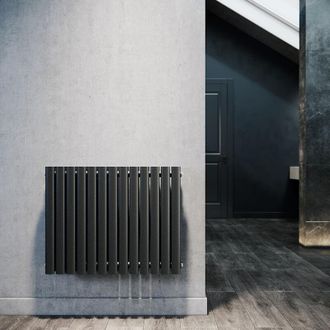 Sonni Radiador de Vertical Ovalado Antracita Radiador Centro Conexi&oacute;n Doble Capa 600x770mm